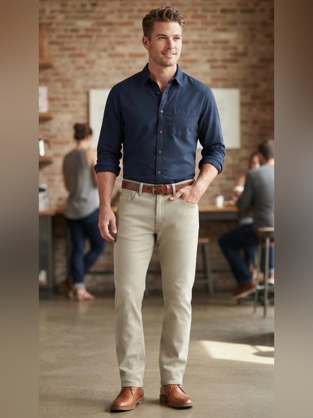 DOCKERS MEN’S STRAIGHT FIT JEANS CUT TWILL PANTS